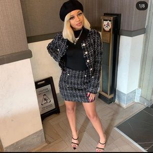 Plaid Skirt and Jacket Set